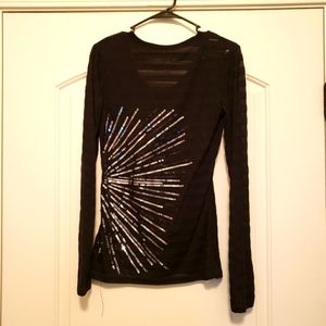 Black Silver Long Sleeve Tee